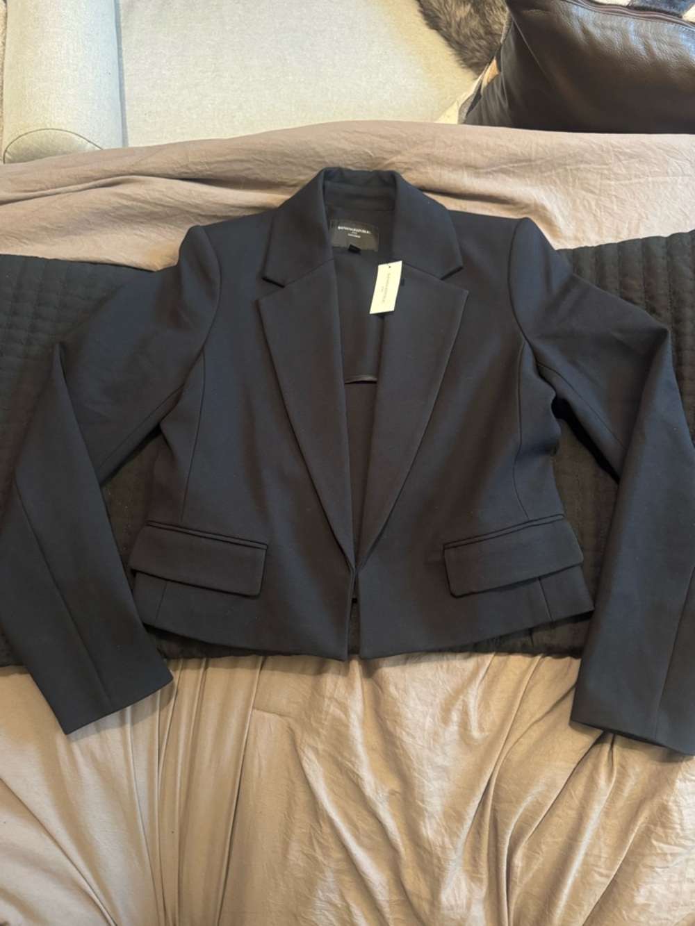 Banana Republic Black Cropped Tailored Blazer